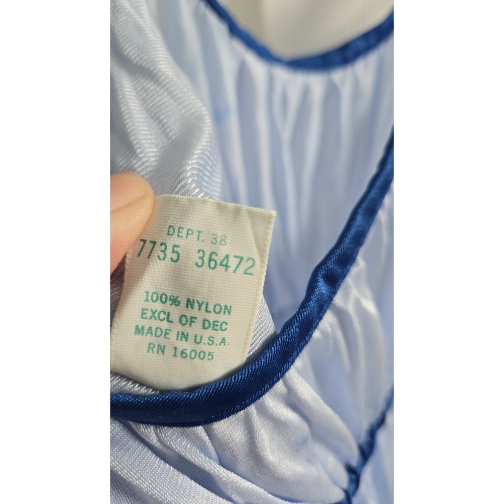 Vintage Sears JR Bazaar Blue Nylon Nightgown Empire Baby Doll Slip Dress Fit S/M - Picture 4 of 9